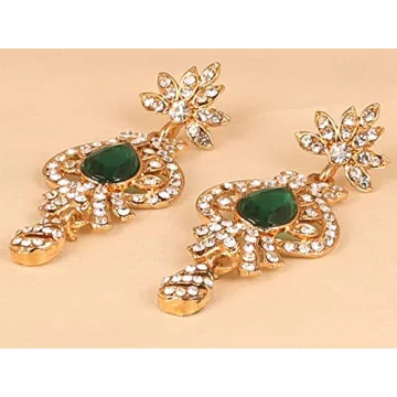 Touchstone Peacock Motif Chandelier Earrings for Women