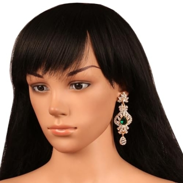 Touchstone Peacock Motif Chandelier Earrings for Women