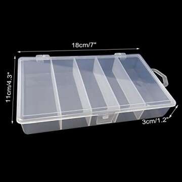 Honbay 2PCS Clear Visible Plastic Fishing Tackle Accessory Box Fishing Lure Bait Hooks Storage Box C...