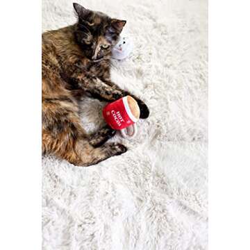 Pearhead Hot Cocoa Christmas Cat Toy Set, Holiday Pet Owner Gift, Holiday Must Have Accessories, Plush Rattle and Crinkle Holiday Cat Toys, Set of 2