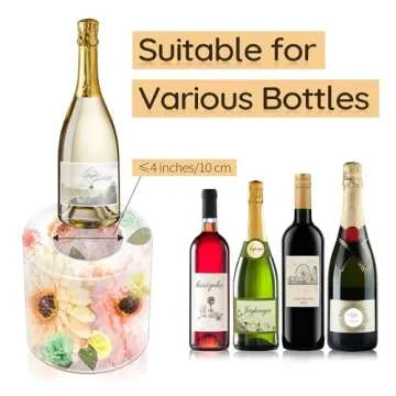 EcoCalm Silicone Ice Mold Wine Bottle Chiller, Champagne Ice Bucket Mold DIY Decorations with Flowers/Fruits/Leaves for Party/Dinner/Dating/Wedding