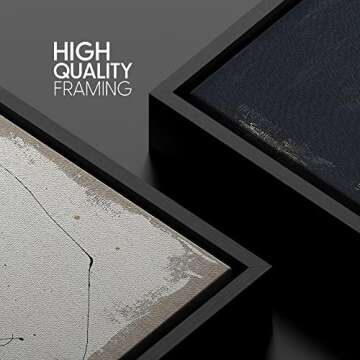 SIGNWIN Framed Canvas Print Wall Art Grunge Black Brown Paint Strokes Abstract Shapes Illustrations Modern Art Decorative Contemporary Chic Minimal for Living Room, Bedroom, Office - 24"x36" Black