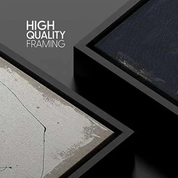 SIGNWIN Framed Canvas Print Wall Art Grunge Black Brown Paint Strokes Abstract Shapes Illustrations Modern Art Decorative Contemporary Chic Minimal for Living Room, Bedroom, Office - 24"x36" Black