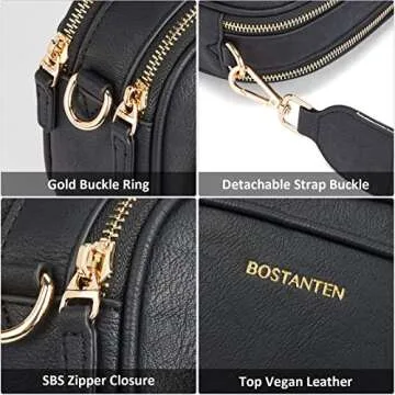 BOSTANTEN Vegan Leather Crossbody Bag for Women