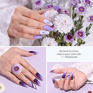 modelones Gel Nail Polish 24PCS Brown Red Pink Purple 7ml Gel Polish Set Winter Spring Soak Off Gel Nail Kit Glitter Nail Gel Polish Starter Kit Beauty Gifts Set