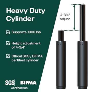 Office Chair Cylinder Replacement with Tools and Warranty