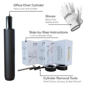Office Chair Cylinder Replacement with Tools and Warranty