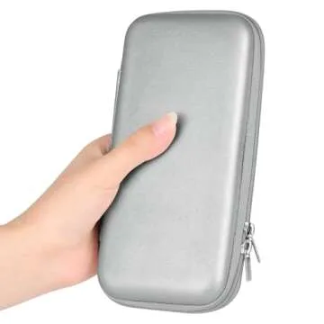 iMangoo Shockproof Carrying Charger Case Hard Protective EVA Impact Resistant Power Bank Pouch Small Electronics Organizer Cable Accessory Travel Essentials for Women, Size 6.5''x3.2''x1'',Silver