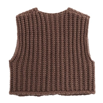 KEOMUD Women Sleeveless Crop Knit Cardigan - Stylish Comfort