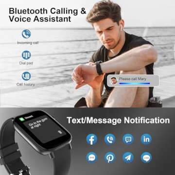 PJYUBVOR 1.90'' Smart Watch - Call, Fitness Tracker, Bluetooth Notifications
