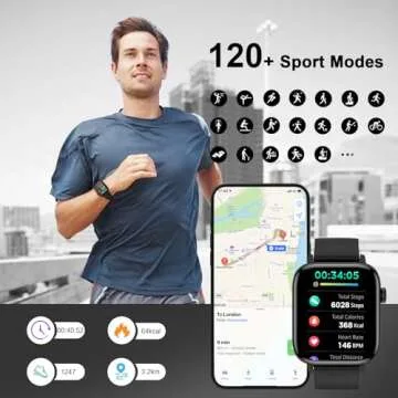 PJYUBVOR Smart Watch: Bluetooth Call, Fitness Tracker