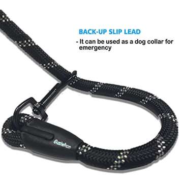 Gusiwhoo 5FT Reflective Dog Leash: Comfortable Padded Handle & Highly Reflective Threads Heavy Duty Rope Dog Leashes for Medium Large Dogs (Purple)