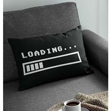 FAVDEC Decorative Loading Bar Pillow Cover 12 Inches x 20 Inches, Throw Pillow Cover with Loading Pattern, Cover only