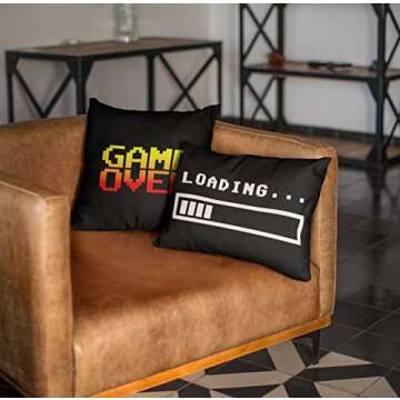 FAVDEC Decorative Loading Bar Pillow Cover 12 Inches x 20 Inches, Throw Pillow Cover with Loading Pattern, Cover only