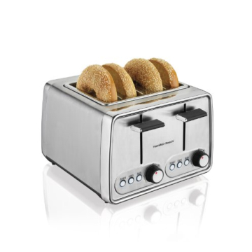 Hamilton Beach Modern Chrome 4 Slice Toaster with Bagel Setting for Effortless Breakfasts