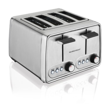 Hamilton Beach 4 Slice Toaster with Bagel Setting for Perfect Toasting
