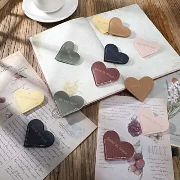 Kosiz 12 Pieces Bible Verse Leather Heart Bookmark Easter Christian Gifts Bulk Cute Heart Page Corner Bookmark for Book Lovers Reading Accessories for Nurse Women Teacher, 6 Styles