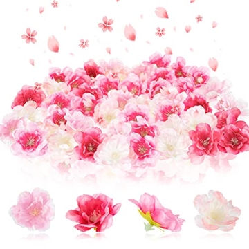 100 Pcs Cherry Blossom Petals Artificial Cherry Blossom Fake Cherry Blossom Flowers Peony Daisy Deco...