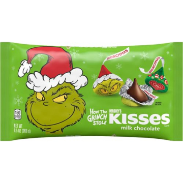 HERSHEY'S KISSES Grinch Milk Chocolate Candy 9.5oz