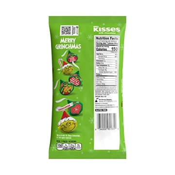HERSHEY'S KISSES Grinch Milk Chocolate Candy 9.5oz