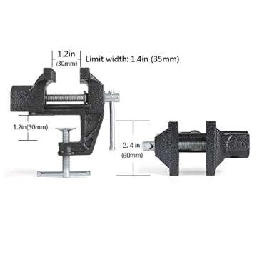 2.4" Mini Table Clamp, Small Bench Vice, New upgraded cast iron manufacturing Jewelers Hobby Clamps ...