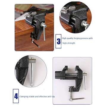 Compact 2.4" Mini Table Clamp for Crafts & Repairs