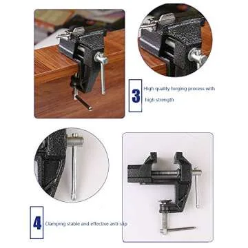 Compact 2.4" Mini Table Clamp for Crafts & Repairs