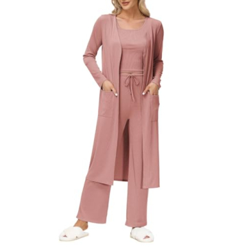 GRACE KARIN 3 Piece outfits for Women Winter Fashion Pajamas Set Travel Casual Loungewear Set Pant a...