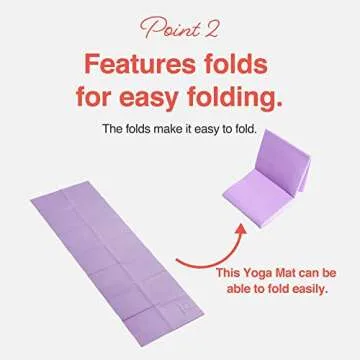 Primasole Folding Travel Yoga Mat Foldable light weight Easy to carry to Workout Fitness Class Beach Park Travel Picnics 4mm thick Quartz Purple Color PSS91NH049A