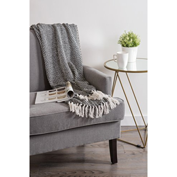 DII Cotton Basket Weave Throw - Stylish & Durable Indoor/Outdoor Blanket