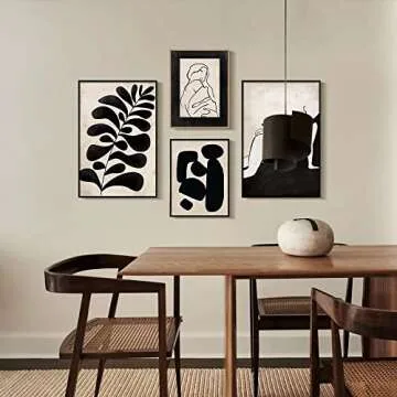 ArtbyHannah Black Framed Canvas Art Set for Modern Decor