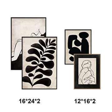 ArtbyHannah Black Framed Canvas Art Set for Modern Decor