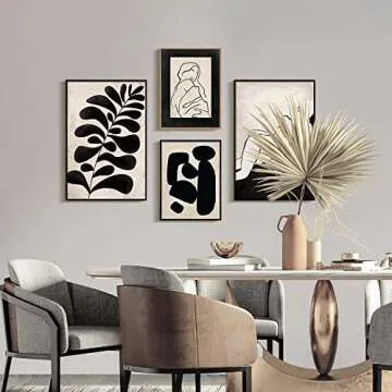 ArtbyHannah Black Framed Canvas Art Set for Modern Decor