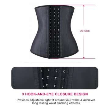YIANNA Waist Trainer for Women Tummy Control Latex Underbust Waist Cincher Corset Sport Girdle Hourglass Body Shaper,(Black, XS)