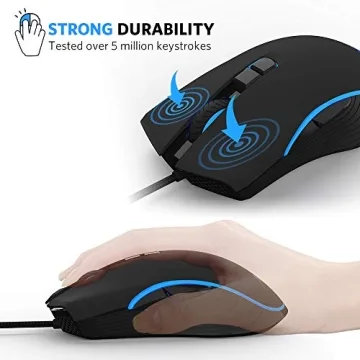 Fiodio Wired Gaming Mouse with RGB Lighting and DPI Control