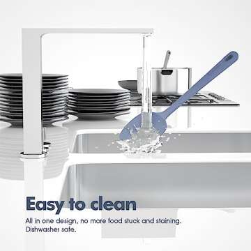 ChefAide 4 Pieces Silicone Spatula Set, Food Grade Rubber Spatula, Upgrade Strong Handle with Ergonomic Grip, Heat Resistant for Nonstick Cookware, Cooking