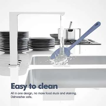 ChefAide 4 Pieces Silicone Spatula Set, Food Grade Rubber Spatula, Upgrade Strong Handle with Ergonomic Grip, Heat Resistant for Nonstick Cookware, Cooking