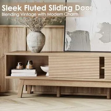 TOLEAD 59" TV Console with Fluted Doors for Modern Living