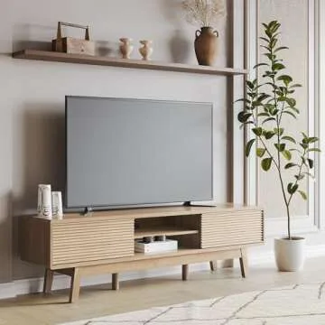 TOLEAD 59" TV Console with Fluted Doors for Modern Living
