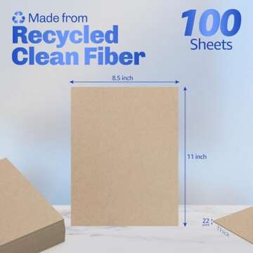 Versatile Chipboard Sheets for Crafting and Framing 100 Pack