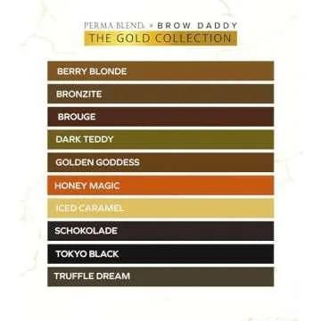 Perma Blend Brow Daddy - Gold Collection Tattoo Ink Kit, Set of 10 - Microblading Ink for Permanent Makeup - Shades Range From Blonde to Black - Vegan (0.5 oz)