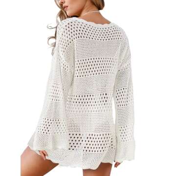 Buauty Womens Swimsuit Coverup Crochet Swim Cover Ups Bikini Bathing Suits Swimwear 2025 Summer Beach Dress Vacation Outfits