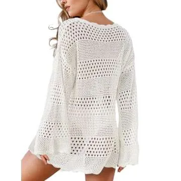 Buauty Womens Swimsuit Coverup Crochet Swim Cover Ups Bikini Bathing Suits Swimwear 2025 Summer Beach Dress Vacation Outfits