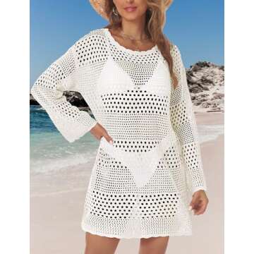 Buauty Womens Swimsuit Coverup Crochet Swim Cover Ups Bikini Bathing Suits Swimwear 2025 Summer Beach Dress Vacation Outfits