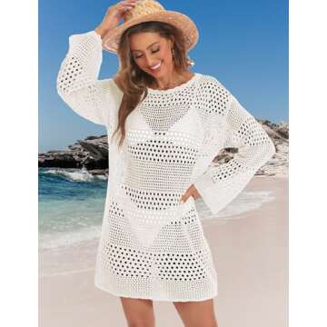 Buauty Womens Swimsuit Coverup Crochet Swim Cover Ups Bikini Bathing Suits Swimwear 2025 Summer Beach Dress Vacation Outfits