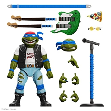 Super7 ULTIMATES! Teenage Mutant Ninja Turtles Classic Rocker Leo - 7" TMNT Action Figure with Acces...