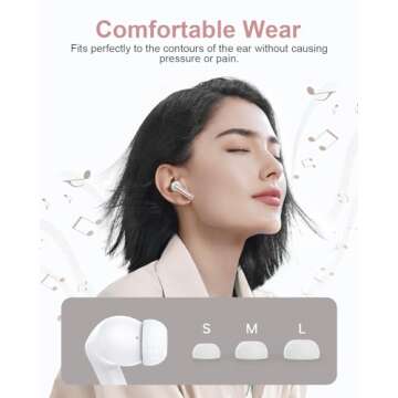 HUIFU Ear Buds Wireless Earbuds - Bluetooth Headphones 40H Playtime LED Display Deep Bass Stereo in-Ear Earphones with IPX7 Waterproof for iPhone Android Phone Tablet Laptop, Rosepink