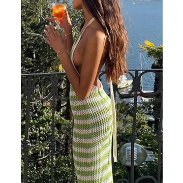 NUFIWI Print Knit Bodycon Dress for Women in Green