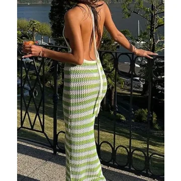 NUFIWI Print Knit Bodycon Dress for Women in Green