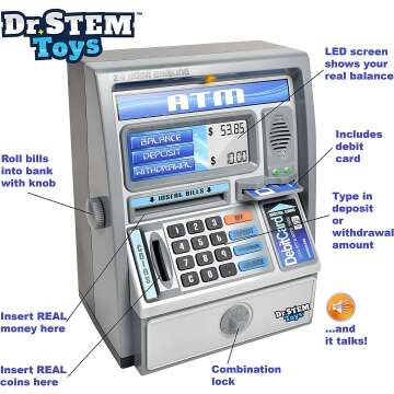 Kids Talking ATM Piggy Bank with Savings Calculator